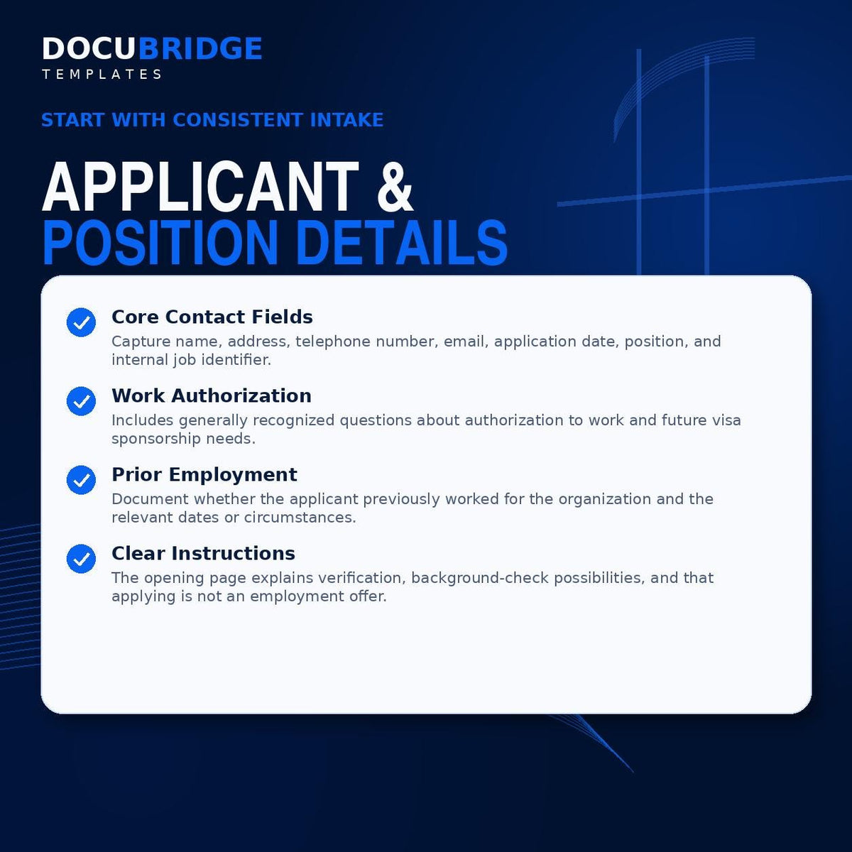 Professional Employment Application Form – Editable Job Application & Hiring Template for Small Business HR