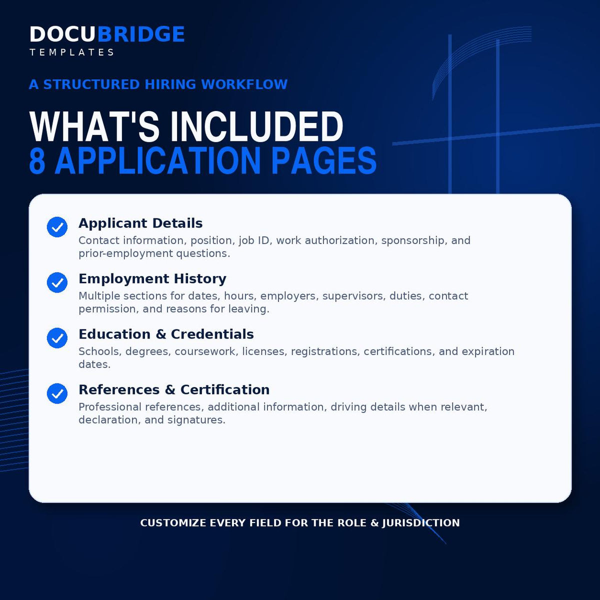 Professional Employment Application Form – Editable Job Application & Hiring Template for Small Business HR