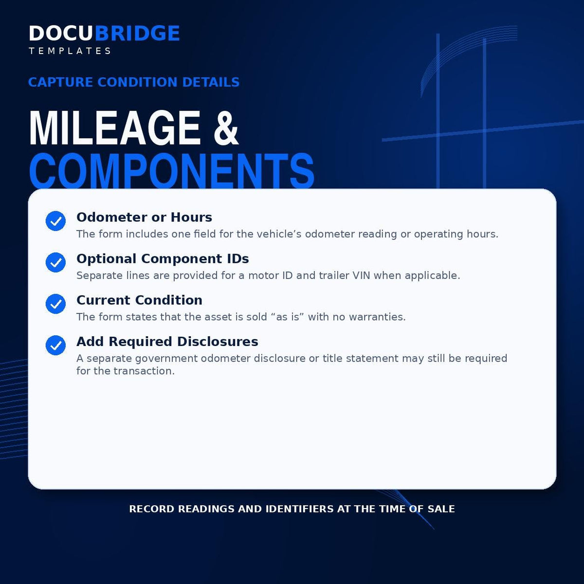 Vehicle Bill of Sale Template – Car, Truck & SUV Sale Agreement with Odometer, VIN , Notary | PDF