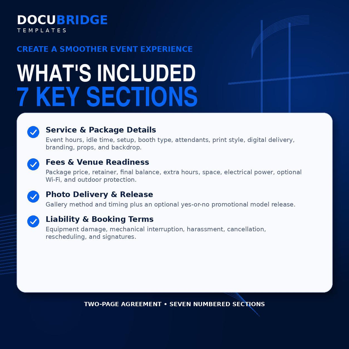 Photo Booth Service Agreement Template – 360 Booth, Event Rental Contract, Payment & Liability Form | PDF and Word