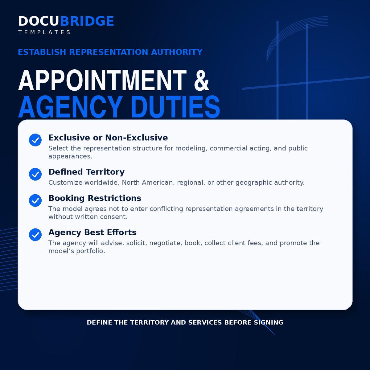 Model Agency Agreement Template – Modeling Representation Contract, Commission, Usage Rights & Exclusivity | PDF and Word