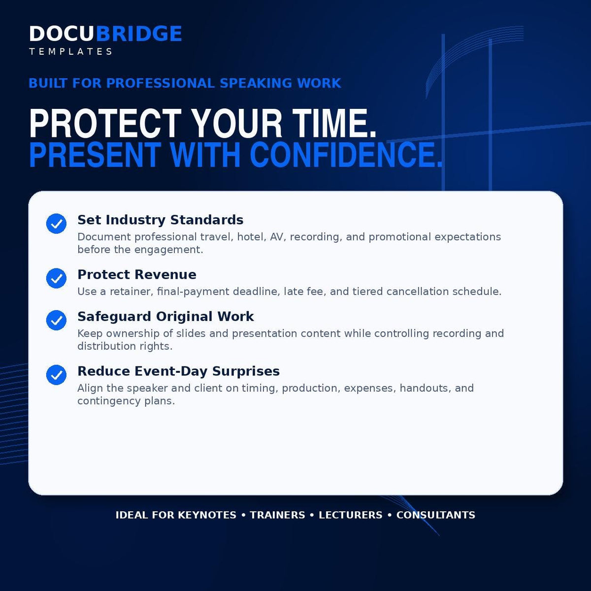 Speaker Engagement Agreement Template – Keynote Speaker Contract, Appearance Fee, Travel & Event Rider | PDF and Word