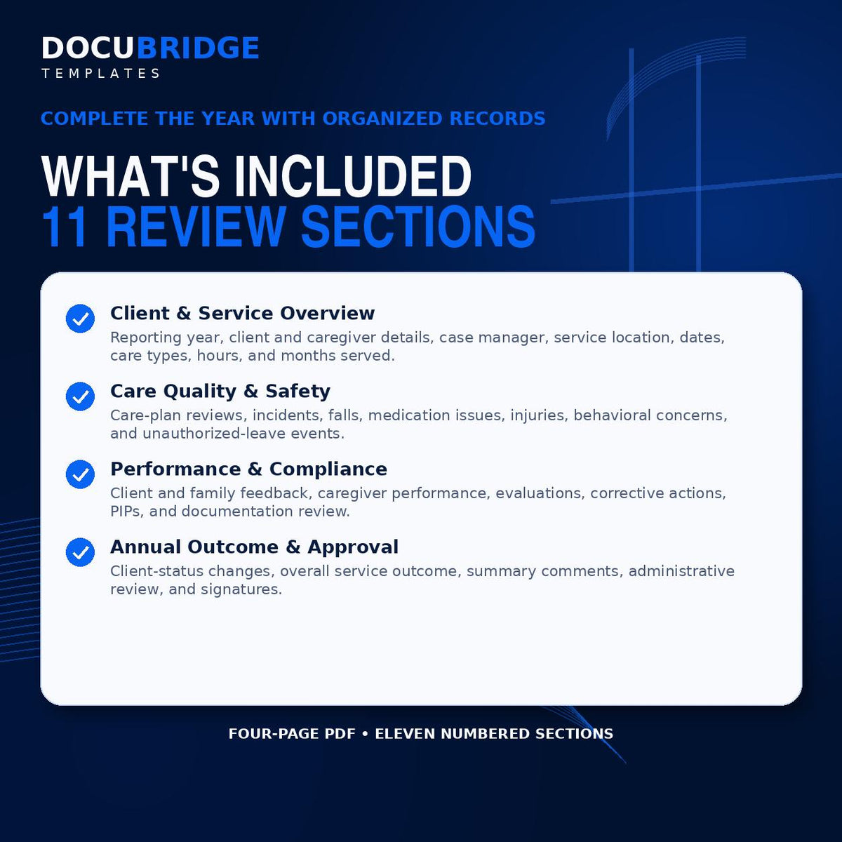 Home Care Annual Summary Log Template – Client Review, Caregiver Performance, Incident & Compliance Tracking | PDF and Word