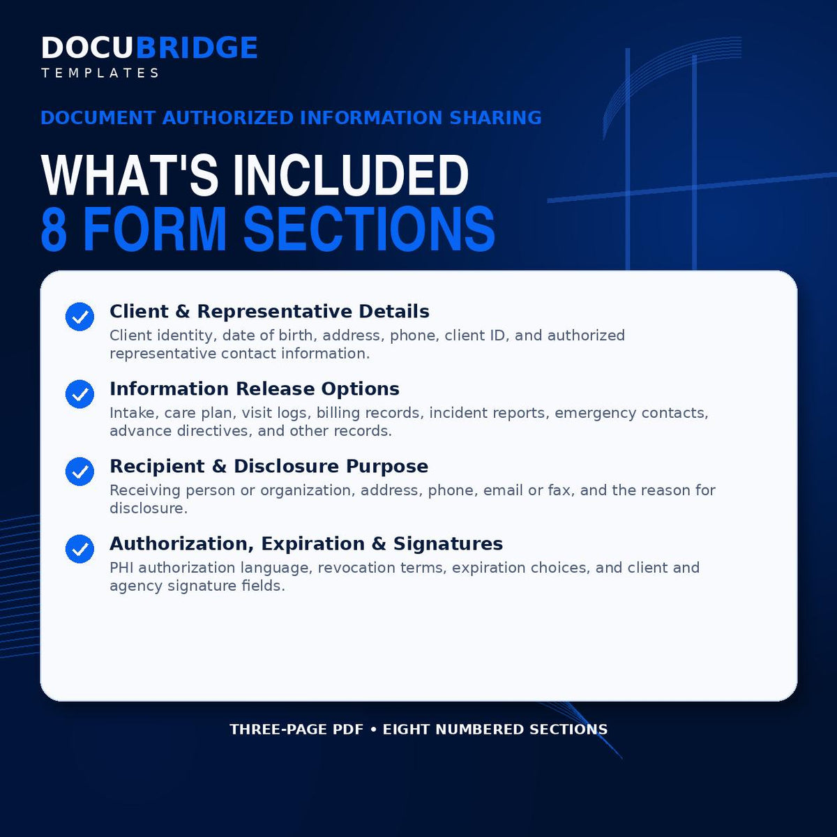 Authorization to Release Information Form – Home Care HIPAA Release, PHI Disclosure & Medical Records Authorization | PDF and Word