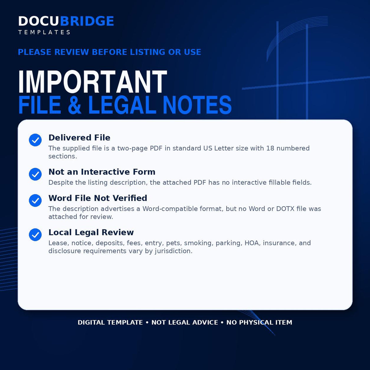 Residential Lease Agreement Template – Rental Contract for Landlords, Month-to-Month & Fixed-Term Lease | PDF and Word
