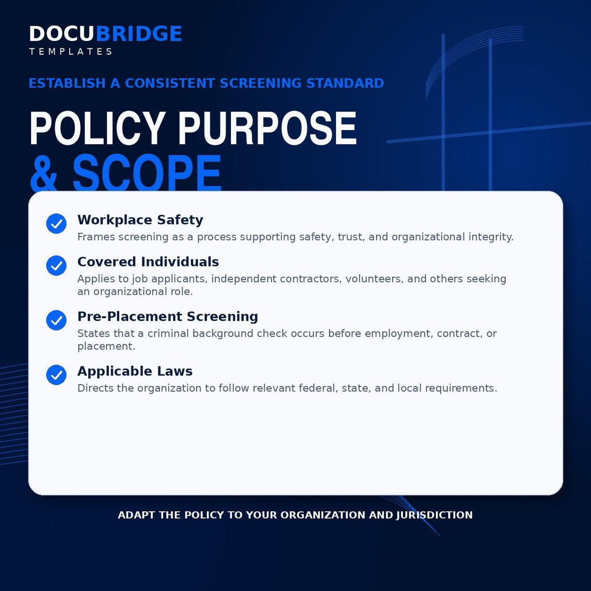 Criminal Background Check Policy & Consent Form – Employee Screening Authorization, HR Hiring , Volunteer Form | PDF and Word