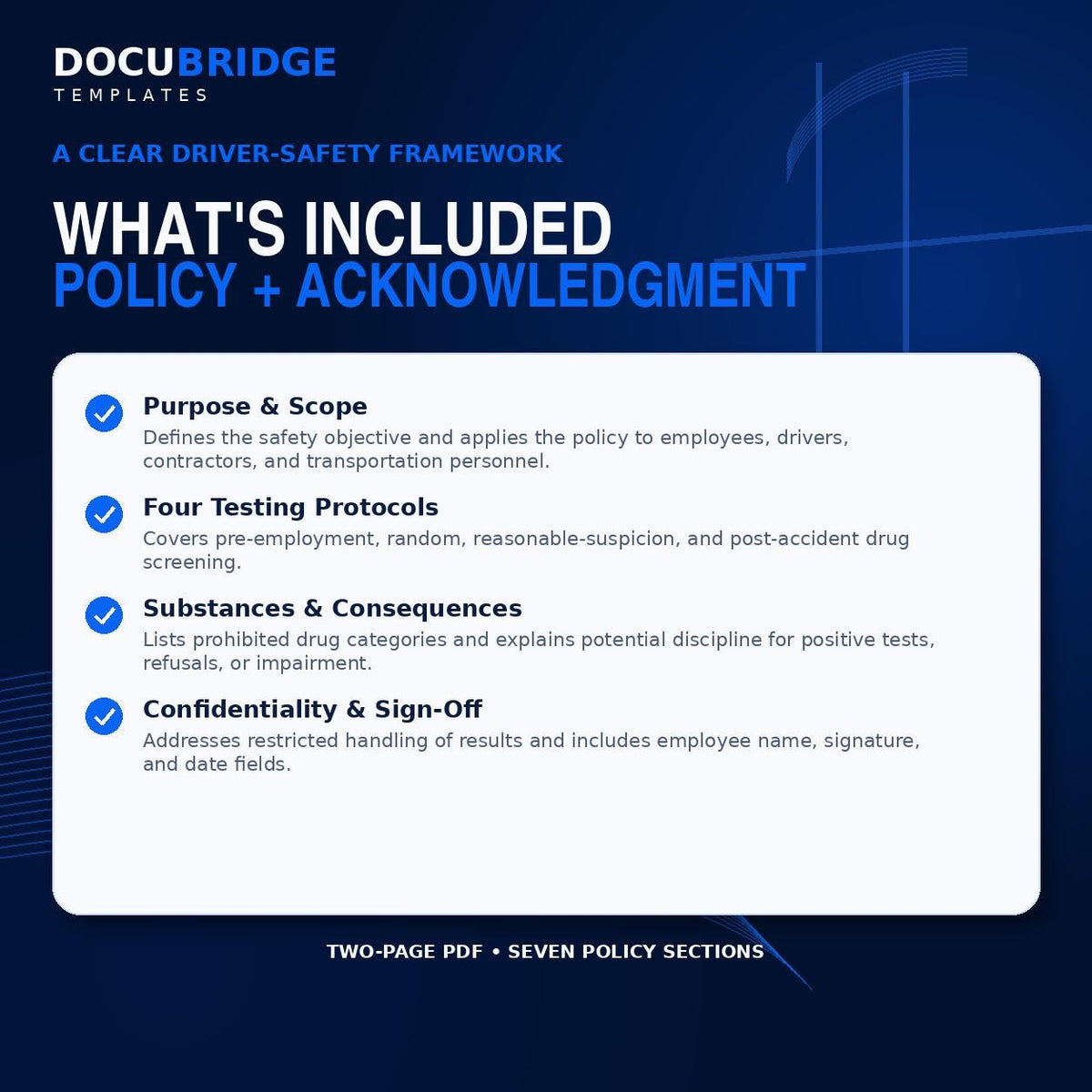 NEMT Drug Screening Policy Template – Driver Drug Testing Policy, Pre-Employment, Random & Post-Accident | PDF and Word