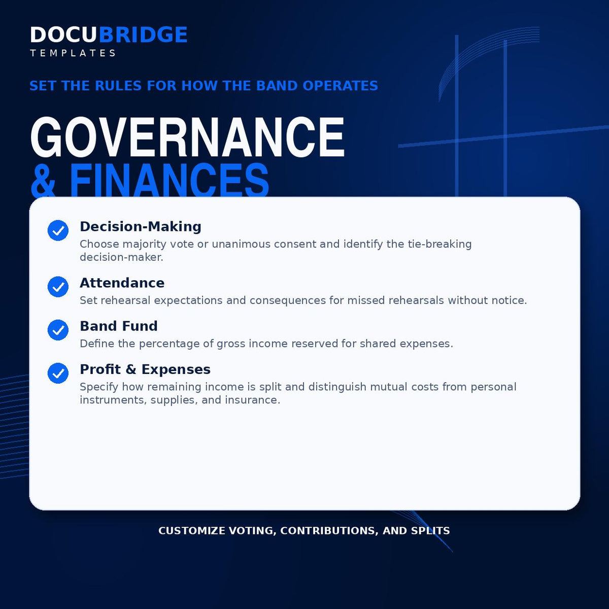 Band Partnership Agreement Template – Music Band Contract, Songwriting, Royalties, Band Fund & Member Agreement | PDF and Word
