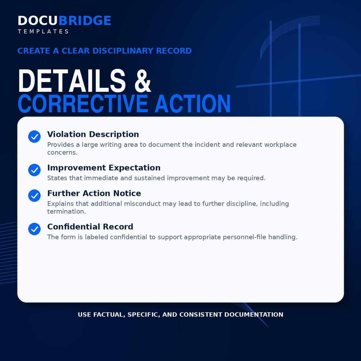 Employee Disciplinary Notice Form – Written Warning, Corrective Action & Employee Violation HR Template | PDF and Word