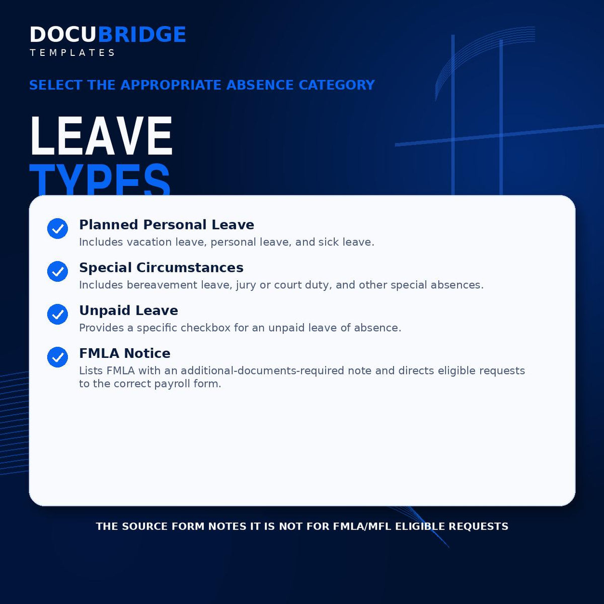 Employee Leave Request Form Template – Vacation, Sick, Personal, Bereavement & Unpaid Time Off HR Form | PDF and Word