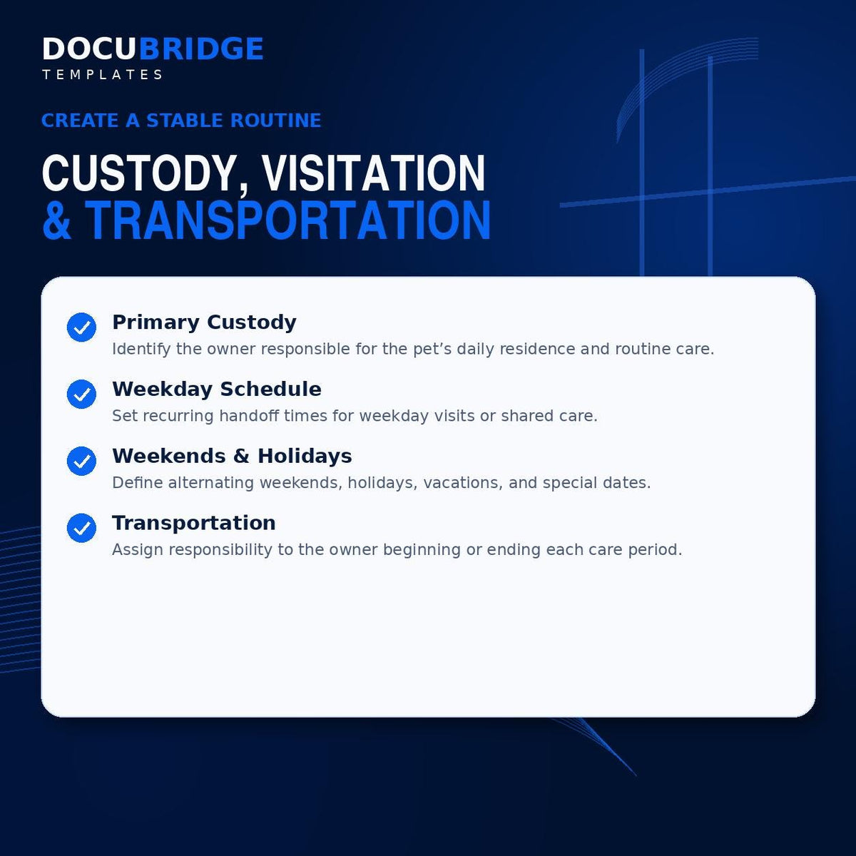 Pet Custody Agreement Template – Pet Co-Parenting, Visitation Schedule, Shared Expenses & Veterinary Care | PDF and Word