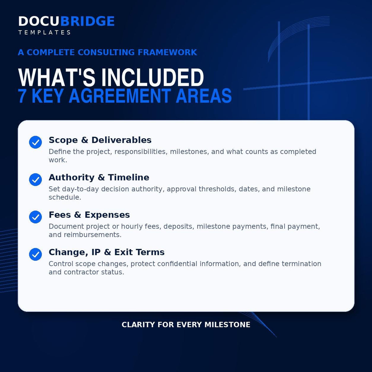 Project Management Consulting Agreement Template | Project Manager Contract | Scope of Work, Milestones & Change Order | PDF and Word