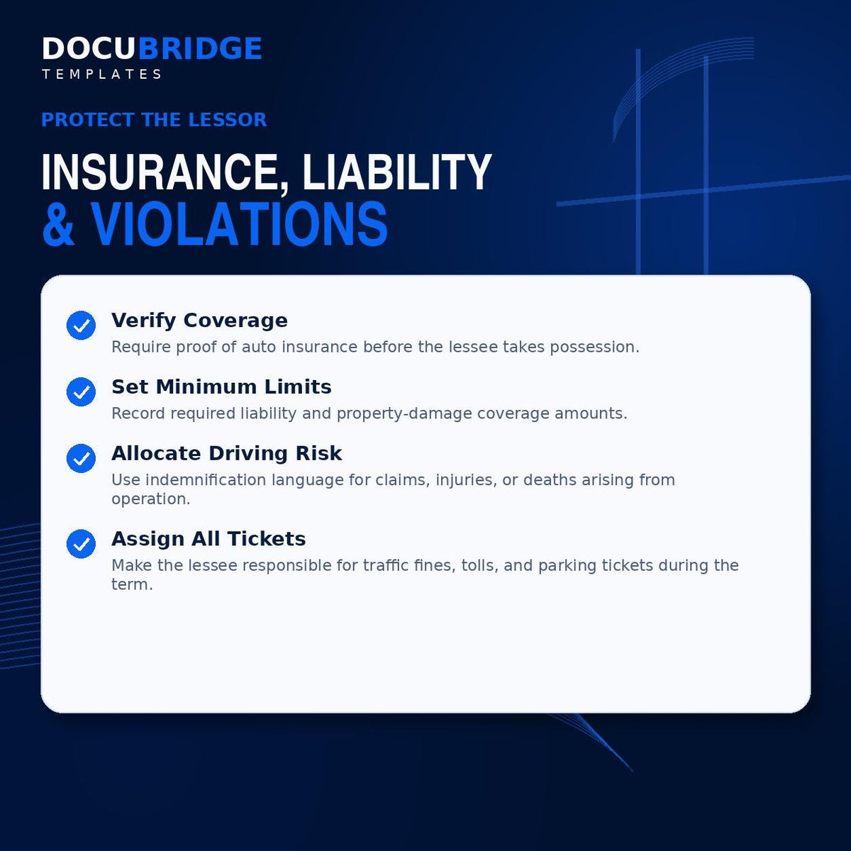 Vehicle Lease Agreement Template | Car Rental Contract | Auto Lease, Mileage, Insurance & Security Deposit Agreement | PDF and Word