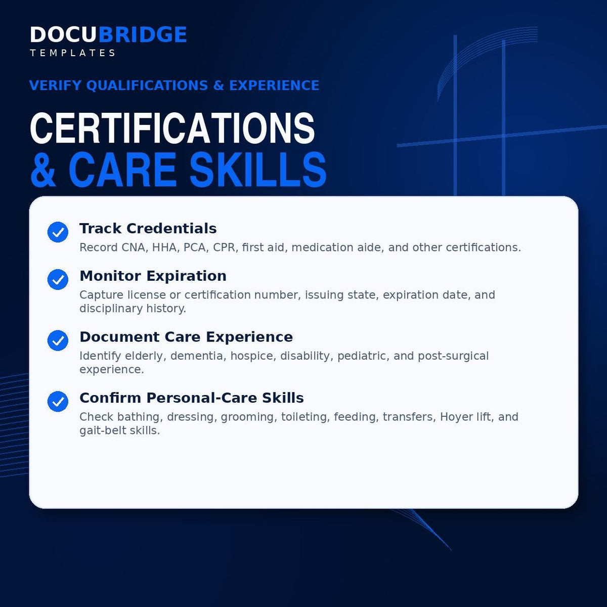 Caregiver Employment Application Template | Home Care Job Application | CNA PCA Hiring Form, Background Check & HR Form