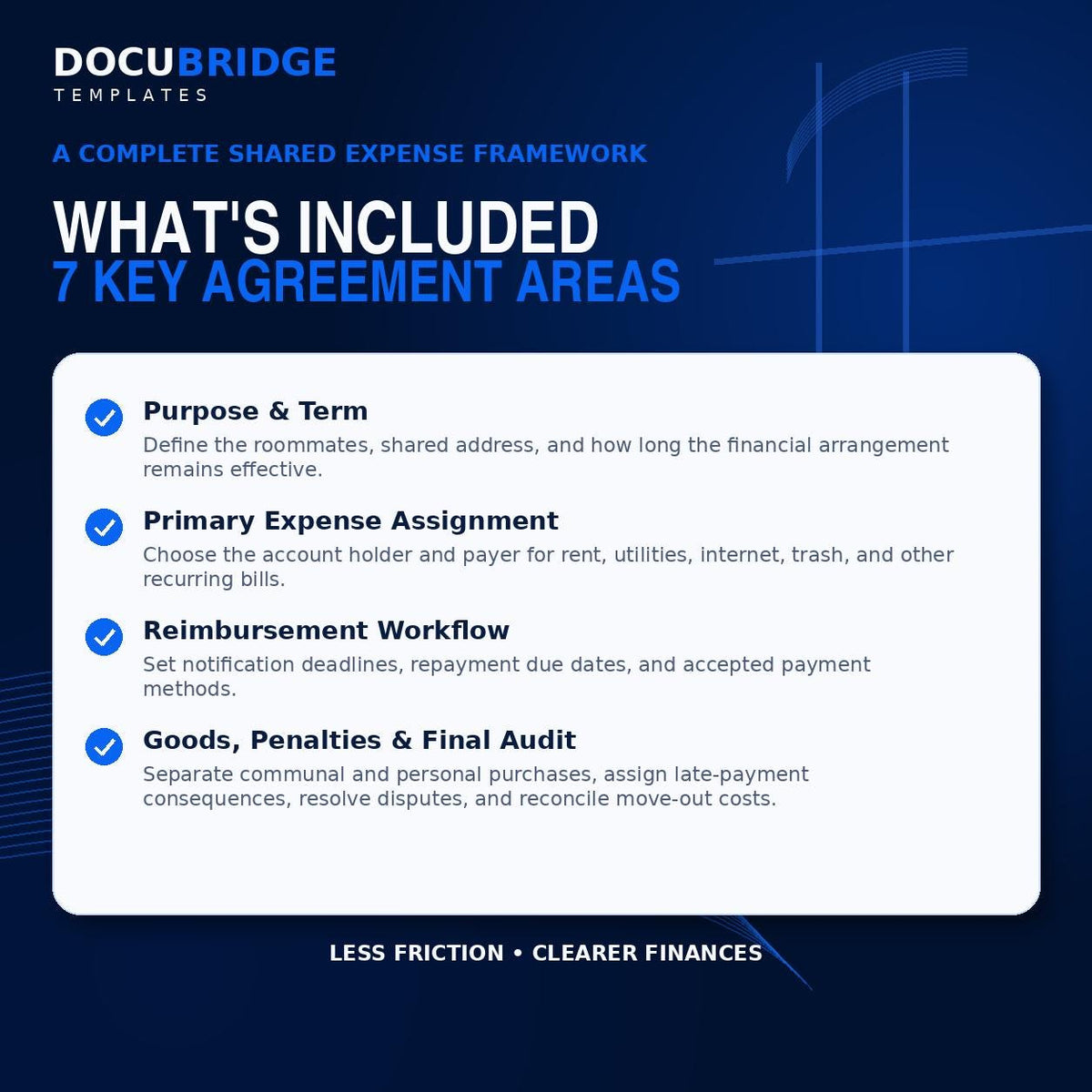 Split Costs & Reimbursement Agreement Template | Roommate Expense Sharing Contract | Rent, Utilities, Shared Bills Agreement | PDF and Word