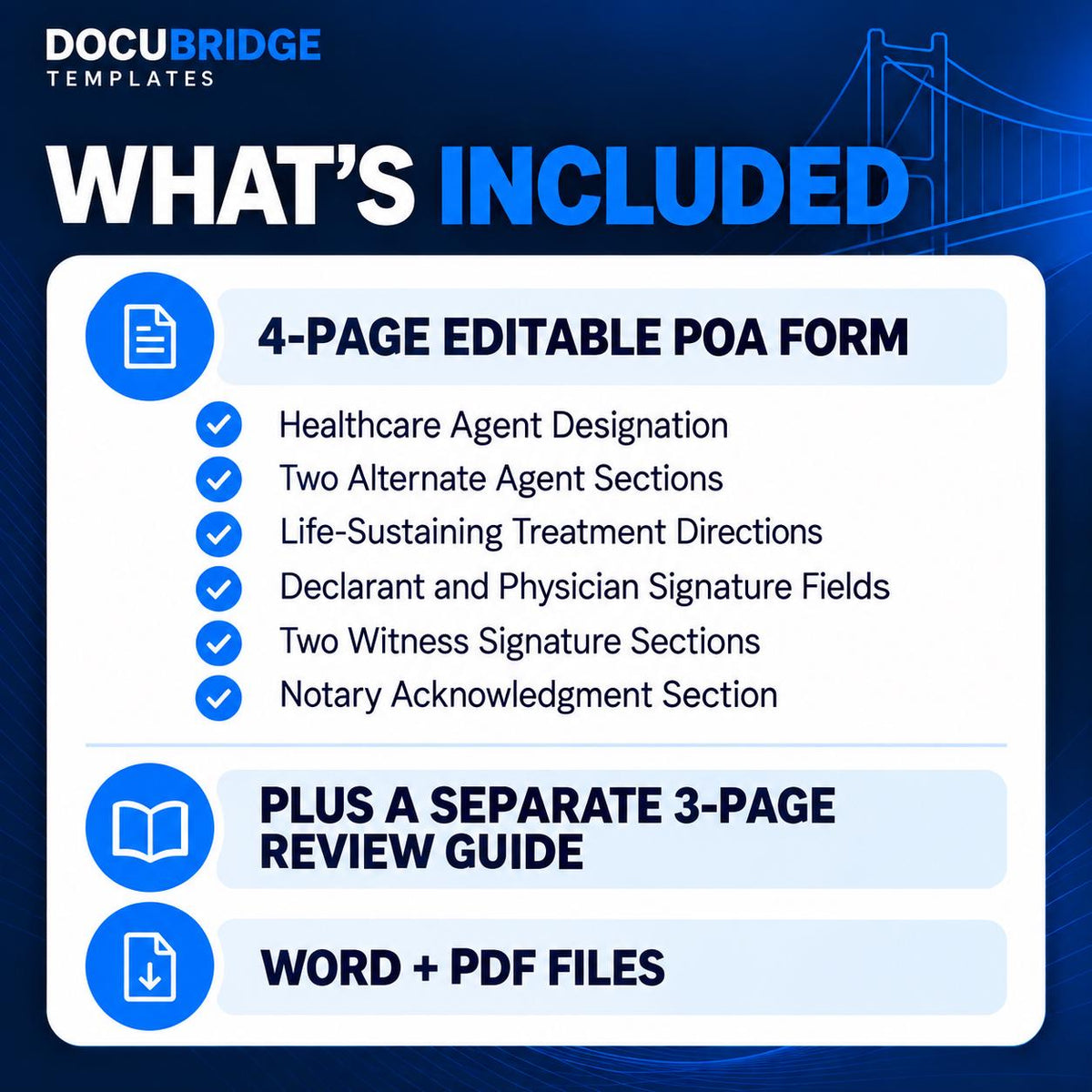 Durable Healthcare Power of Attorney Template | Medical POA & Advance Healthcare Directive | Health Care Agent and Living Will | PDF, Word